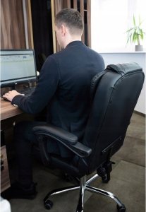 Krzesło biurowe CARPASSION Fotel obrotowy z funkcją leżenia Eko* Skóra 9