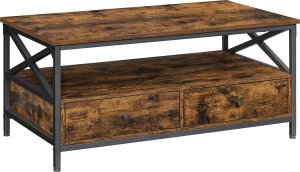 Stolik kawowy z półką i 2 szufladami 100x55x45cm 1