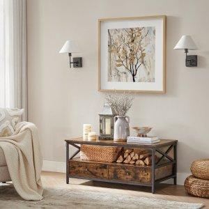 Stolik kawowy z półką i 2 szufladami 100x55x45cm 2