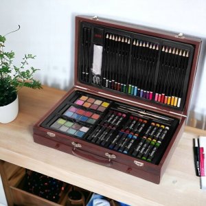 Zestaw plastyczny do malowania w walizce 142 elementy 4