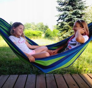 Hamak Wiszący Ogrodowy 2 Osobowy z Linkami XXL 7