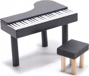 Drewniany domek dla lalek 3 piętra + światło led + taras + meble 34