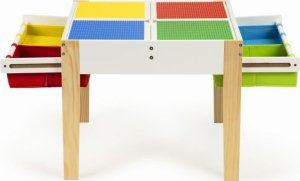 Stolik dziecięcy + 2 krzesła z blatem do układania klocków 2