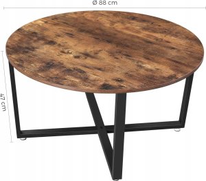 Stolik kawowy okrągły w stylu rustykalnym 6