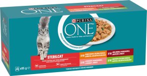 PURINA ONE STERILCAT wołowina,kurczak,łosoś,indyk 40x85g 2