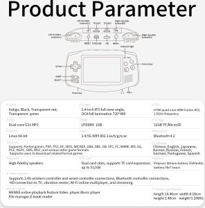 Konsola przenośna dla gier retro ANBERNIC RG34XX Black 4