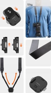 Pasek na Szyję Ramię na Aparat Kamerę Płytka UKA Gwint 1/4'' / ULANZI / UKA06 5