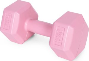 Hantle sześciokątne zestaw 2x2 kg ciężarki do ćwiczeń obciążniki fitness różowe ModernHome 2