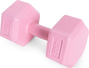 Hantle sześciokątne zestaw 2x4 kg ciężarki do ćwiczeń obciążniki fitness różowe ModernHome 2