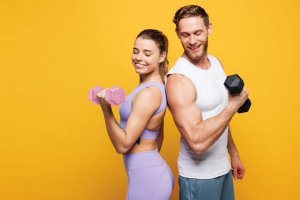 Hantle sześciokątne zestaw 2x4 kg ciężarki do ćwiczeń obciążniki fitness różowe ModernHome 7