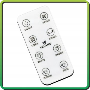 WENTYLATOR BEZŁOPATKOWY PODŁOGOWY OSCYLACJA TIMER PODŚWIETLENIE LED PILOT 14