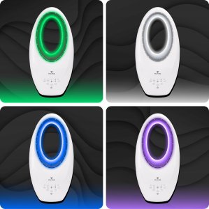 WENTYLATOR BEZŁOPATKOWY PODŁOGOWY OSCYLACJA TIMER PODŚWIETLENIE LED PILOT 3