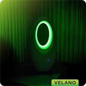 WENTYLATOR BEZŁOPATKOWY PODŁOGOWY OSCYLACJA TIMER PODŚWIETLENIE LED PILOT 5