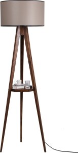 Opviq Grindų šviestuvas Sehbalı Tripod Ceviz Lambader Silindir 82 Abajurlu 1