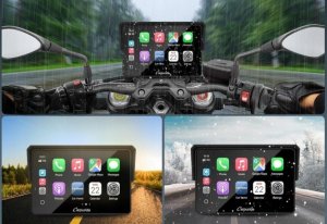 CARPURIDE W502BS Pro ekran motocyklowy BMW CarPlay i Android 5'' GPS nowy 2