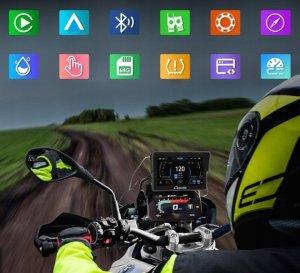 CARPURIDE W502BS Pro ekran motocyklowy BMW CarPlay i Android 5'' GPS nowy 4