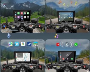 CARPURIDE W502BS Pro ekran motocyklowy BMW CarPlay i Android 5'' GPS nowy 6