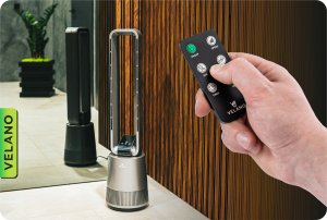 WENTYLATOR BEZŁOPATKOWY PODŁOGOWY OSCYLACJA TIMER WYŚWIETLACZ LCD PILOT 11