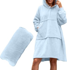 Bluzair Bluza Koc Hoodie Oversize Polska Błękitny 1