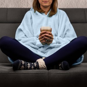 Bluzair Bluza Koc Hoodie Oversize Polska Błękitny 12