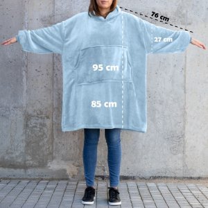 Bluzair Bluza Koc Hoodie Oversize Polska Błękitny 6