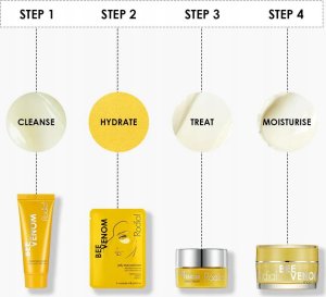 Rodial Little Luxuries Kit Set : Bee Venom, Moisturizing, Cream, For Face, 15 ml + Bee Venom, Eliminates Impurities, Cleansing Balm, For Face, 20 ml + Bee Venom, Anti-Wrinkle, Eye Cream, 5 ml + Bee Venom, Firming, Eye Patch, 3 g For Women 3