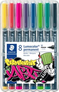 Foliopis permanentny M 1mm 8kolorów w etui 317WP8-1 STAEDTLER 1