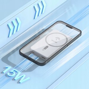 Powerbank Dudao K14S+ 10000mAh 20W USB-A / USB-C / MagSafe z podstawką - biały 3