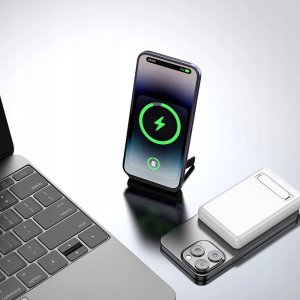 Powerbank Dudao K14S+ 10000mAh 20W USB-A / USB-C / MagSafe z podstawką - biały 5