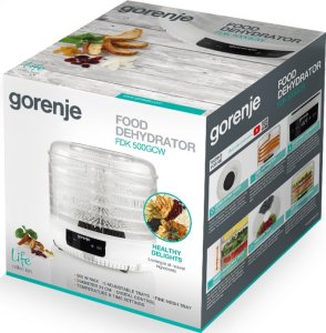 Suszarka Gorenje | Food Dryer | FDK500GCW | Power 380 W | Number of trays 5 | Integrated timer | White 8