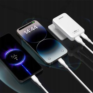 Ładowarka sieciowa GaN Dudao A65Q 65W USB-A / USB-C PD ultracienka - biała 4
