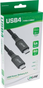 InLine® USB4 Kabel, USB-C Stecker/Stecker, 8K60Hz, schwarz, 1,5m 2
