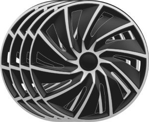 Komplet kołpaków na felgi stalowe Turbo Silver Black 15 cali 3