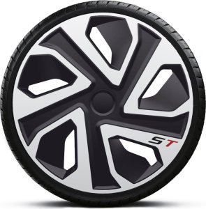 Komplet kołpaków na felgi stalowe ST Silver Black 16 cali 1