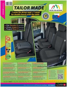 Pokrowce szyte na miarę do Fiat Ducato IV (2014r-...) 2+1 3os 5