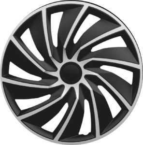 Komplet kołpaków na felgi stalowe Turbo Silver Black 16 cali 2