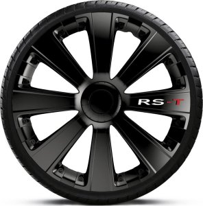 Komplet kołpaków na felgi stalowe RS-T Black 15 cali 1