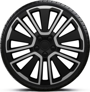 Komplet kołpaków na felgi stalowe Scuba Silver Black 15 cali 1