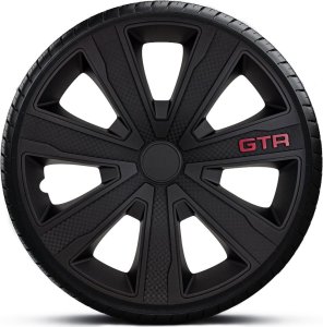 Komplet kołpaków na felgi stalowe GTR Carbon Black 16 cali 1