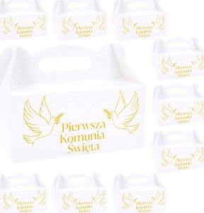 Pudełko na CIASTO komunia 10szt PODZIĘKOWANIE dla gości PUDEŁKA komunijne 1
