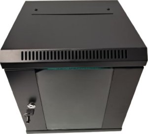 Szafa NetRack Szafa wisząca RACK 10'', 6U, 300mm, Netrack S-Line, czarna, drzwi szklane 2