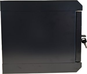 Szafa wisząca RACK 10'', 4U, 300mm, Netrack S-Line, czarna, drzwi szklane 2