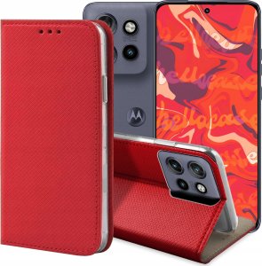 ETUI Z KLAPKĄ DO MOTOROLA EDGE 50 NEO / THINKPHONE 25 CZERWONE MAGNETYCZNE 1