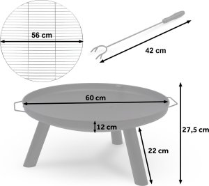 Palenisko ogrodowe z rusztem 60 cm Berdsen BD-881 3