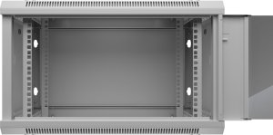 Szafa NetRack Szafa wisząca RACK 19" 6U, 450mm, Netrack F-Line, szara, drzwi szklane, otwierane boki 2