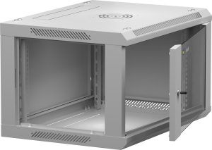 Szafa NetRack Szafa wisząca RACK 19" 6U, 450mm, Netrack F-Line, szara, drzwi szklane, otwierane boki 3