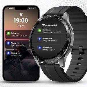 Smartwatch Męski - Wodoodporny Pływanie Rozmowy Smart Watch 2 paski Menu PL 12