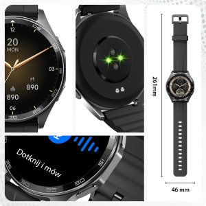Smartwatch Męski - Wodoodporny Pływanie Rozmowy Smart Watch 2 paski Menu PL 14