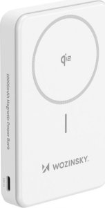 Powerbank Wozinsky WLWP-10KA0Y3WS 22,5W PD Qi2 10000 mAh, z podstawką, 1x USB-A, 1x USB-C - biały 1