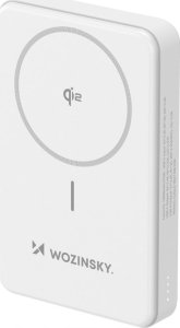 Powerbank Wozinsky WLWP-10KA0Y3WS 22,5W PD Qi2 10000 mAh, z podstawką, 1x USB-A, 1x USB-C - biały 3